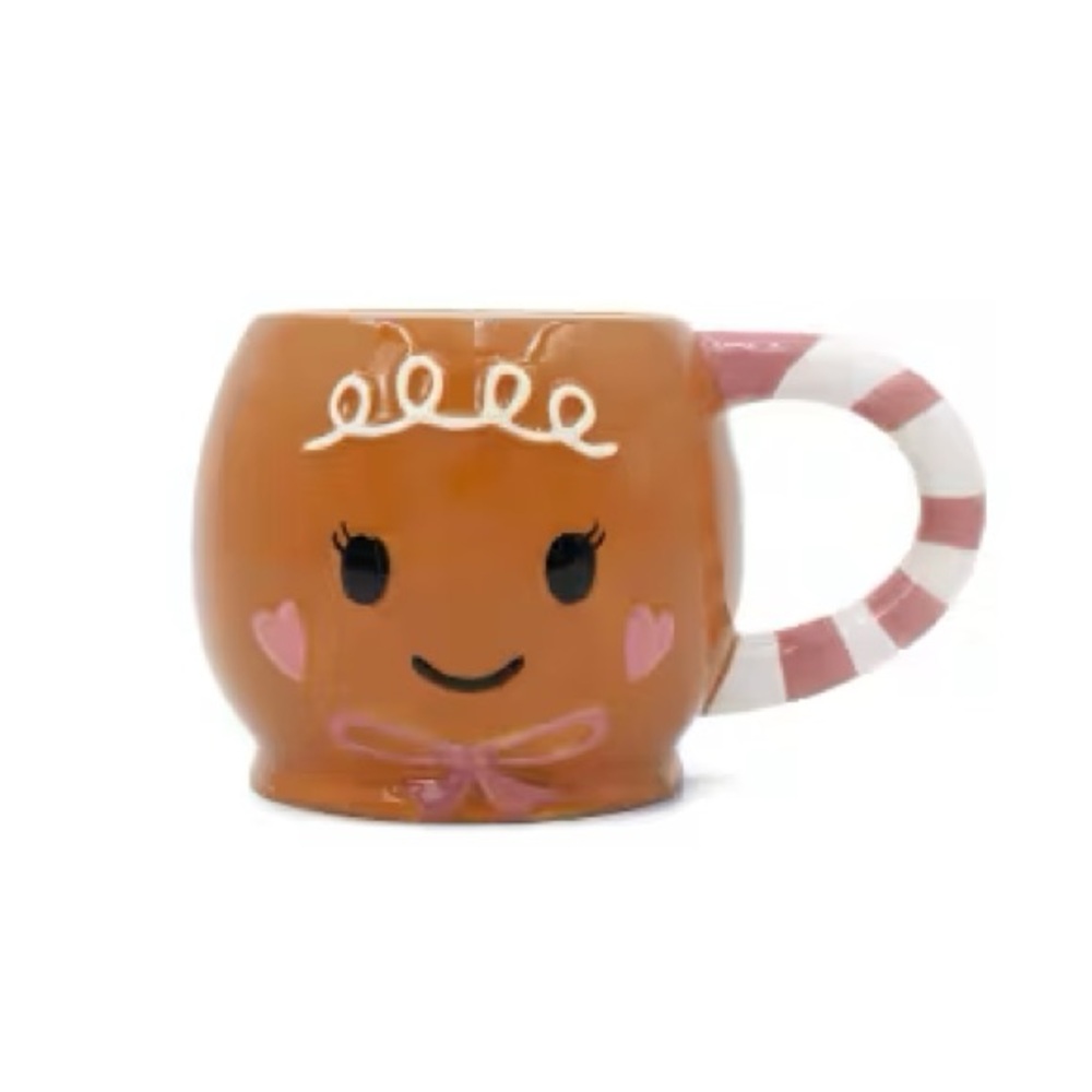 NWT~Ceramic Mug Gingerbread Lady Pink Light Brown - Bullseye's Playground™ 13oz